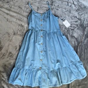 (NEW) Japna size:M blue dress with real buttons